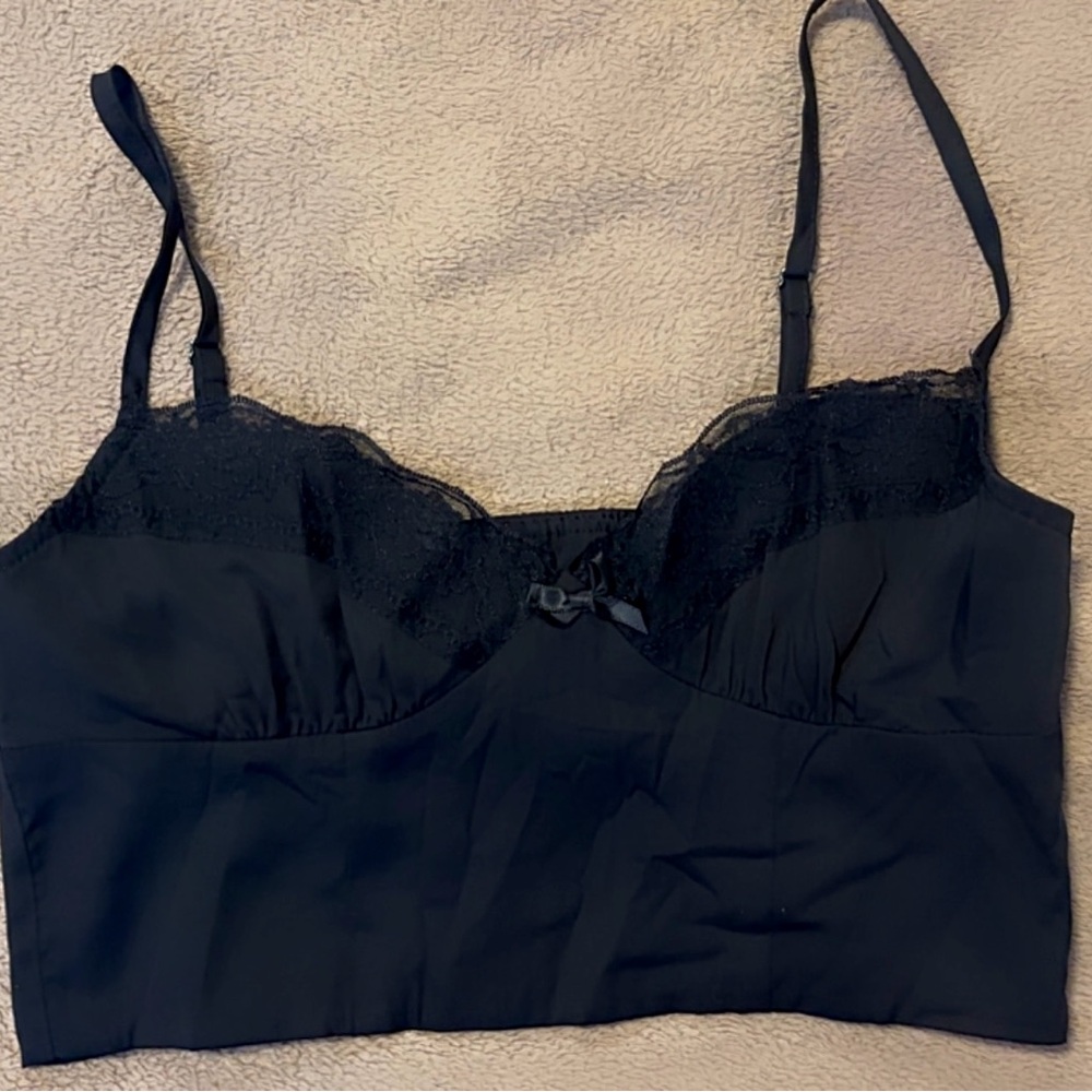 Princess Polly Black Lace Crop Top